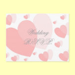 Pink Hearts RSVP Postcard Insert