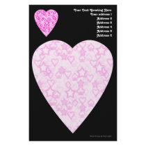 Pink Hearts Stationery. Customizable Images & Text