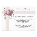 Pink Hearts Swirls Wedding Invitation