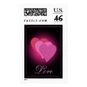 Pink Hearts Textured postage by ambermooncards Pink Hearts Textured postage