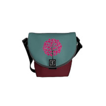 Pink Hearts Tree Mini Messenger Bag
