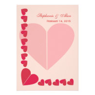 Pink Hearts Valentine Wedding Invitation