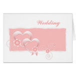 Pink hearts, Wedding card