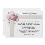 Pink Hearts Wedding Invitation invitation