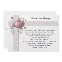Pink Hearts Wedding Invitation by dmboyce Pink Hearts Wedding Invitation
