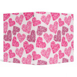 Pink Hearts with flowers Binder