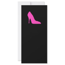 Pink Heel on Black Customized Rack Card