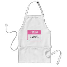 Pink Hello My Name is, <NAME> Aprons