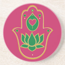 Pink Henna Hamsa Coaster coasters