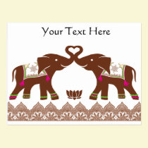 Pink Henna Love Elephants postcards
