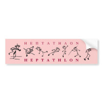Pink Heptathlon sticker Track and Field Bumper Sticker