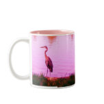 Pink Heron Egret mugs