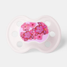 Pink Hibiscus And Honu Turtles Baby Pacifiers