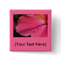 Pink Hibiscus Button by pulsDesign Pink Hibiscus Button