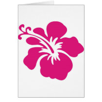 Pink Hibiscus Design Greeting Cards