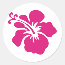 Pink Hibiscus Design Stickers
