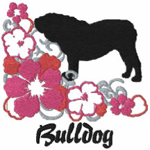 Pink Hibiscus English Bulldog