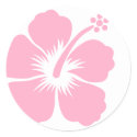 Pink hibiscus F sticker