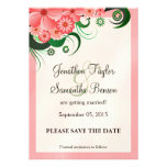 Pink Hibiscus Floral Save The Date Announcements