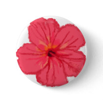 Pink Hibiscus Flower button by marcya7 Pink Hibiscus Flower button