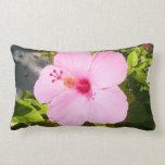 Pink Hibiscus Flower Pillow