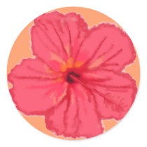 Pink Hibiscus Flower stickers