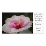 Pink Hibiscus "Hello" Note Card Photo Card Template