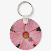 Pink Hibiscus Keychain