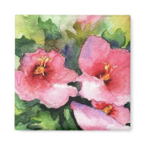 pink hibiscus magnets