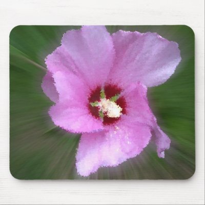 Pink Hibiscus Mouse Pad by RLMdesignes