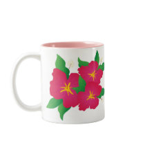 Pink hibiscus mugs