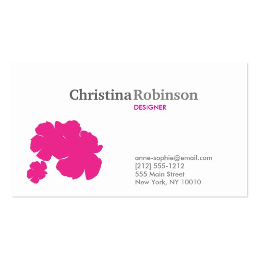 PINK HIBISCUS No. 1 Business Card (front side)