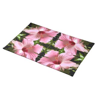 Pink Hibiscus Pattern Placemats