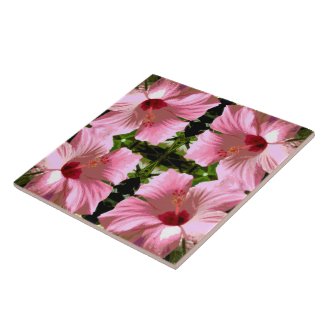 Pink Hibiscus Pattern Tiles