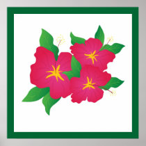 Pink hibiscus posters