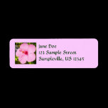 Pink Hibiscus Return Address Label