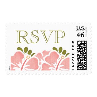 Pink Hibiscus RSVP Postage Stamps