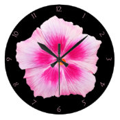 Pink Hibiscus flower photography Wall clock