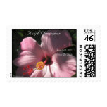 Pink Hibiscus Wedding Postage Save the Date