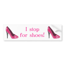Pink High Heel Shoe Bumper Sticker