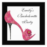 Pink High Heel Shoes Bachelorette Party Personalized Invite