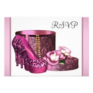Pink High Heel Shoes Womans Leopard 50th Birthday