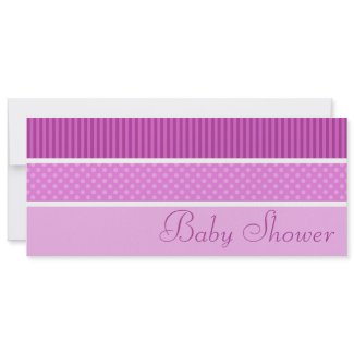 Pink Hip Stripes and Dots Baby Shower Invitations invitation