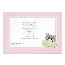 Pink Hippo Invitation