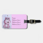 Pink Hippo Luggage Tag