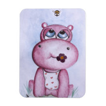 Pink Hippo Magnet