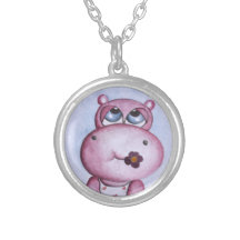 Pink Hippo Necklace