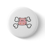 pink hippo Skull and Crossbones buttons