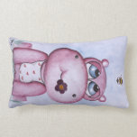 Pink Hippo Throw Pillow