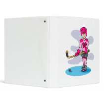 Pink hockey girl 99 3 ring binders